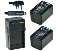 ChiliPower 2 x NP-FH70 batteries pour Sony - kit de chargeur + chargeur voiture - version UK
