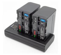 ChiliPower NP-F970 Sony USB Duo Kit - set d'accus pour caméra avec double chargeur USB et 2 batteries 7400mAh