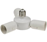 ChiliTec Adaptateur de douille de lampe E27 à 3 supports pour studio photo, boîte à lumière, abat-jour I Extension de 1 à 3 ampoules Blanc