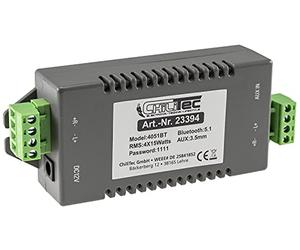 ChiliTec Amplificateur Bluetooth 4 canaux Mini encastrable 12 V | 4 x 15 W, AUX IN, récepteur Bluetooth avec sortie amplificateur, pour cuisine, bureau, salon