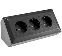 DELPHI Bloc multiprise 3 prises, couleur noir, 250 V/16 A, 3600 W, montage en saillie