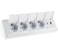 Bloc de prises 4 voies, USB-A+C, blanc
