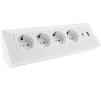 Bloc de prise 4 voies, USB-A+C, blanc