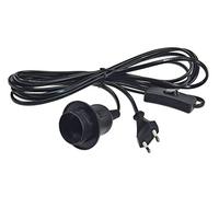 ChiliTec Câble d’alimentation avec interrupteur et prise pour lampe à fabriquer soi-même E27 Fassung + 3,4m + Schalter Noir