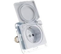 ChiliTec Delphi Prise encastrée avec rabat de protection 250 V 16 A Delphi Prise de courant de sécurité pour salle de bain et cuisine avec protection de contact accrue Convient pour les cadres