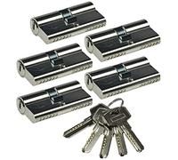 ChiliTec Jeu de cylindres de serrure 5x 60 mm (30+30 mm) avec 5 clés