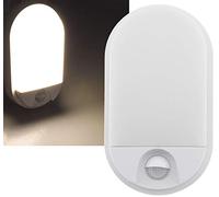 ChiliTec Lampe d'extérieur LED avec détecteur de mouvement - Portée : 10 W - 980 lm - Portée du capteur : 9 m - 140 ° - IP54 - Lampe murale pour la maison et le jardin - Lumière ovale - Blanc chaud