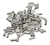 ChiliTec Lot de 100 embouts de câble nus 1,50 mm² 8 mm de long non isolés à sertir Argenté/cuivre