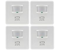 ChiliTec Lot de 4 détecteurs de mouvement 160° PIR 230 V encastrés Blanc