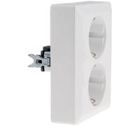 ChiliTec MILOS Double Prise Murale Blanc 250 V ~ 16 A Type E Plastique 2 Sorties