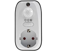 ChiliTec Prise Intelligente avec Détecteur de Mouvement - 230 V - 1200 W - Portée: 8 m - Détection Jour/Nuit à partir de 1 W - Prise à Détecteur pour Lampes LED - Blanc