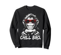 Chill Bro - Cool Monkey with Sunglasses Gaming Funny Gamer Sweatshirt