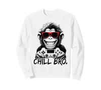 Chill Bro - Cool Monkey with Sunglasses Gaming Funny Gamer Sweatshirt