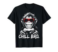 Chill Bro - Cool Monkey with Sunglasses Gaming Funny Gamer T-Shirt