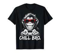 Chill Bro - Cool Monkey with Sunglasses Gaming Funny Gamer T-Shirt