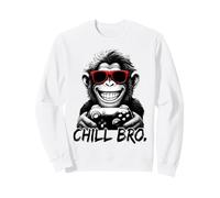 Chill Bro - N Cool Monkey with Sunglasses Gaming Funny Gamer Sweatshirt