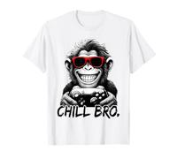 Chill Bro - N Cool Monkey with Sunglasses Gaming Funny Gamer T-Shirt
