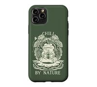Chill by Nature Cottagecore Frog Meditation Vintage Badge Coque pour iPhone 11 Pro