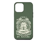 Chill by Nature Cottagecore Frog Meditation Vintage Badge Coque pour iPhone 12 Pro Max