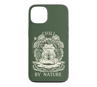 Chill by Nature Cottagecore Frog Meditation Vintage Badge Coque pour iPhone 13