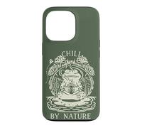 Chill by Nature Cottagecore Frog Meditation Vintage Badge Coque pour iPhone 13 Pro