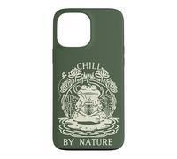 Chill by Nature Cottagecore Frog Meditation Vintage Badge Coque pour iPhone 13 Pro Max