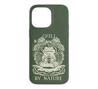 Chill by Nature Cottagecore Frog Meditation Vintage Badge Coque pour iPhone 14 Pro Max