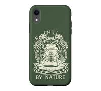 Chill by Nature Cottagecore Frog Meditation Vintage Badge Coque pour iPhone XR