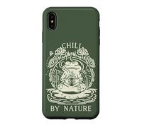 Chill by Nature Cottagecore Frog Meditation Vintage Badge Coque pour iPhone XS Max