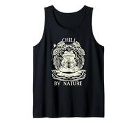Chill by Nature Cottagecore Frog Meditation Vintage Badge Débardeur