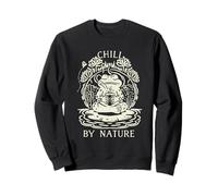 Chill by Nature Cottagecore Frog Meditation Vintage Badge Sweatshirt