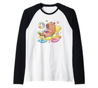 Chill Capybara Boisson Flottante pour Piscine - Ambiance Vacances d'été Manche Raglan