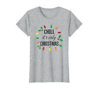 Chill, C'est Seulement NOËL T-Shirt, Femme, Gris Chiné, M
