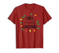 Chill, C'est Seulement NOËL T-Shirt, Homme, Canneberge, XL