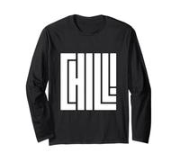 Chill! Design Typographie Moderne | Artwo géométrique Minimaliste Manche Longue