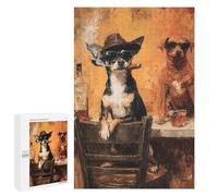 Chill Dogs with Cigars Painting Puzzle 1000 Pièces Educa Jouet en Bois Cadeau Unique Décoration Intérieure Jeu Éducatif Challenge Toy Adultes Et Enfants À Partir De 14 Ans 1000 PCS