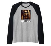 Chill He's Listening Jesus Art biblique chrétien drôle Manche Raglan
