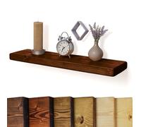 Chill House Étagère Flottante Rustique, étagère Murale en Bois 30x3.5cm, Noyer, 150cm