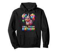 Chill. It's My Birthday Capybara Pixel Poncho Sweat à Capuche
