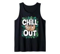 Chill Out Mignon Paresseux Tropical Monstera Cartoon Débardeur