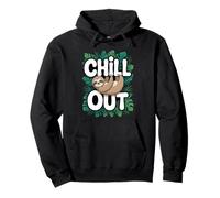 Chill Out Mignon Paresseux Tropical Monstera Cartoon Sweat à Capuche