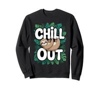 Chill Out Mignon Paresseux Tropical Monstera Cartoon Sweatshirt