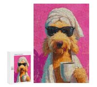 Chill Pup with Coffee Mug -3 Puzzle 1000 Pièces Educa Jouet en Bois Cadeau Unique Décoration Intérieure Jeu Éducatif Challenge Toy Adultes Et Enfants À Partir De 14 Ans 300 PCS