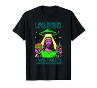 Chill Reggae Man Alien OVNI - Burger et Boire Art Rétro T-Shirt