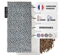 Chill&Rest - Bouillotte à micro-ondes déhoussable - Made in France - Bouillotte semence - Retour - Migraine - Masque chauffant pour les yeux - Mini bouillotte - Gris -