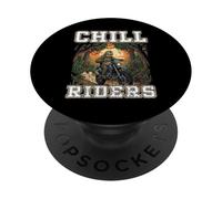Chill Riders Dual Sport Trails Enduro Rider Adventurer Paresseux PopSockets PopGrip Adhésif