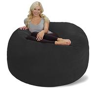 Chill Sack Pouf géant en mousse à mémoire de forme de 1,8 m - Grand canapé avec housse en microfibre douce, galets gris foncé
