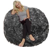 Chill Sack Pouf poire géant en mousse à mémoire de forme avec housse en fausse fourrure 1,5 m