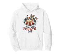 Chill The 4th Fourth Out Corgi Patriotic 4th of July Dog Sweat à Capuche