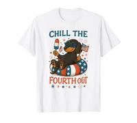 Chill The Fourth Out Funny Patriotic Teckel 4 Juillet T-Shirt